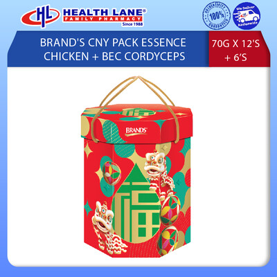 BRAND'S CNY PACK ESSENCE CHICKEN 70G X 12'S + BEC CORDYCEPS 6'S